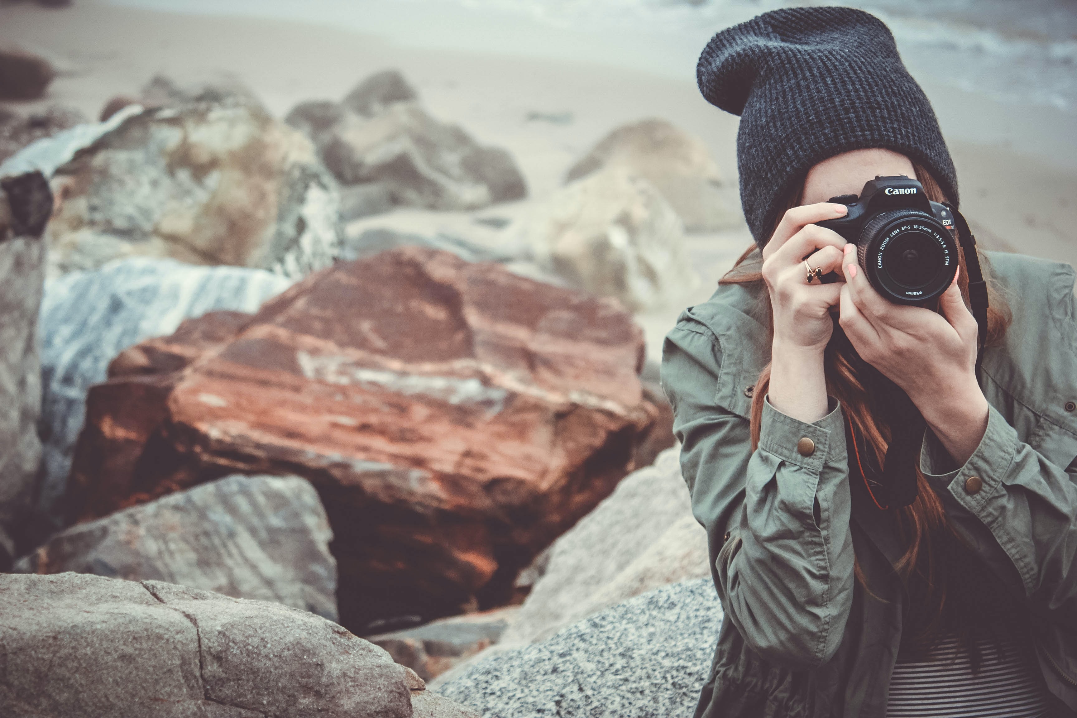 woman with camera